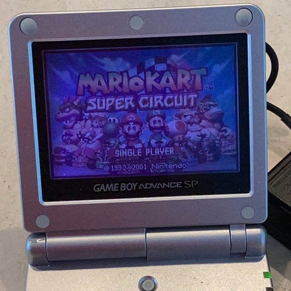 Gameboy Advance SP Console & Charger Handheld System Nintendo Silver AGS 001 - Picture 2 of 16